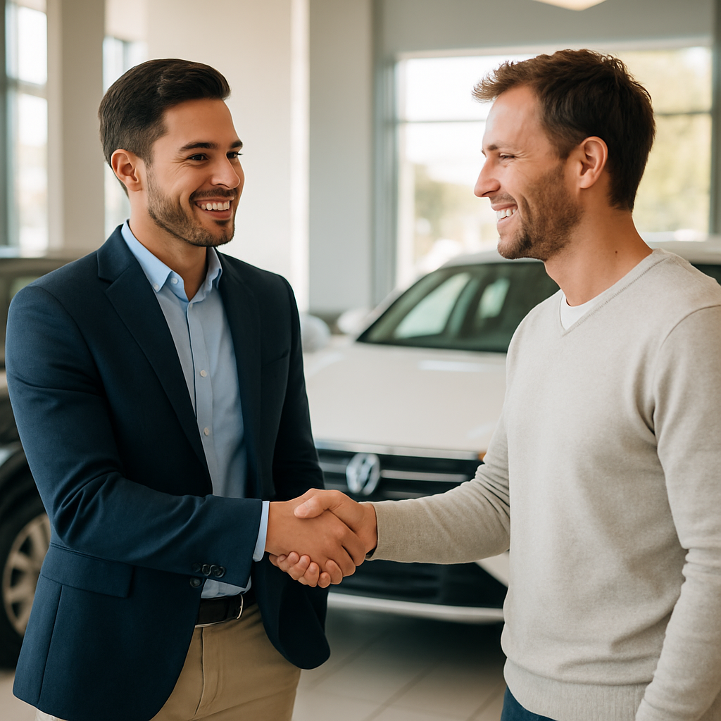 Un consulente Motors Best con un cliente soddisfatto